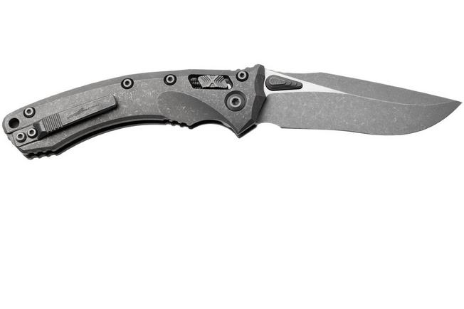 Afbeelding voor Microtech Marfione Select Amphibian 137RL-10APMS1, Apocalyptic Stonewashed M390MK, Apocalyptic Slab Titanium zakmes, Tony Marfione design