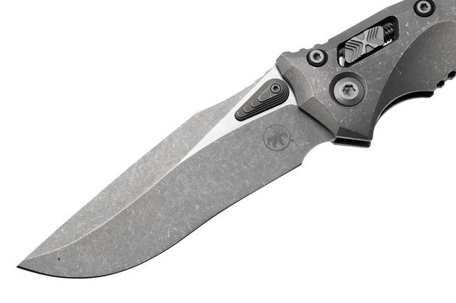 Afbeelding voor Microtech Marfione Select Amphibian 137RL-10APMS1, Apocalyptic Stonewashed M390MK, Apocalyptic Slab Titanium zakmes, Tony Marfione design