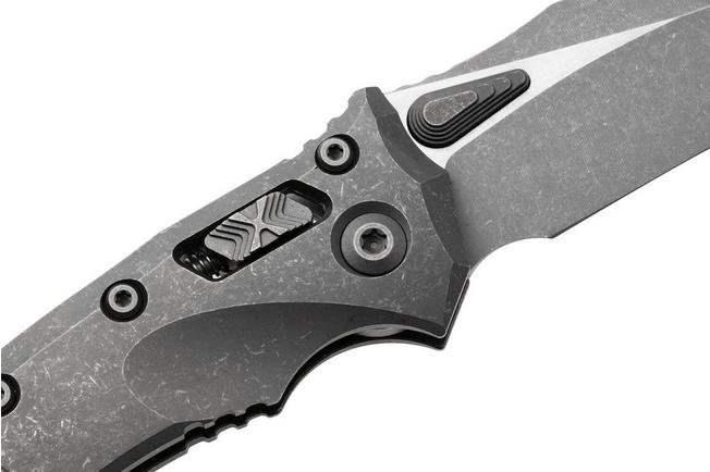 Afbeelding voor Microtech Marfione Select Amphibian 137RL-10APMS1, Apocalyptic Stonewashed M390MK, Apocalyptic Slab Titanium zakmes, Tony Marfione design