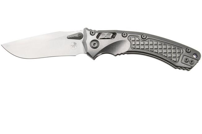 Afbeelding voor Microtech Marfione Select Amphibian 137RL-10FRMS2, Stonewashed M390MK, Frag Titanium, Blue Accents, zakmes