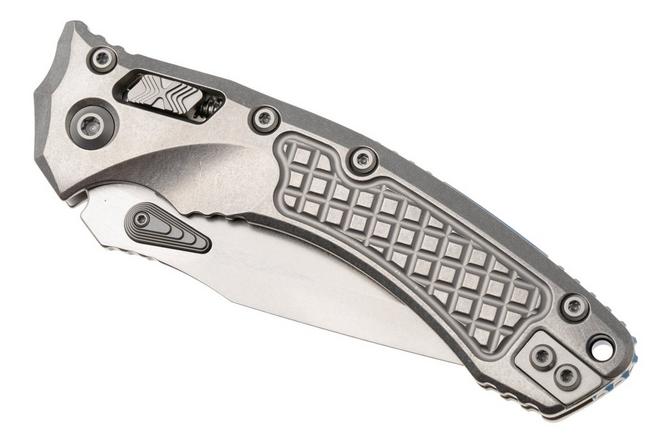 Afbeelding voor Microtech Marfione Select Amphibian 137RL-10FRMS2, Stonewashed M390MK, Frag Titanium, Blue Accents, zakmes