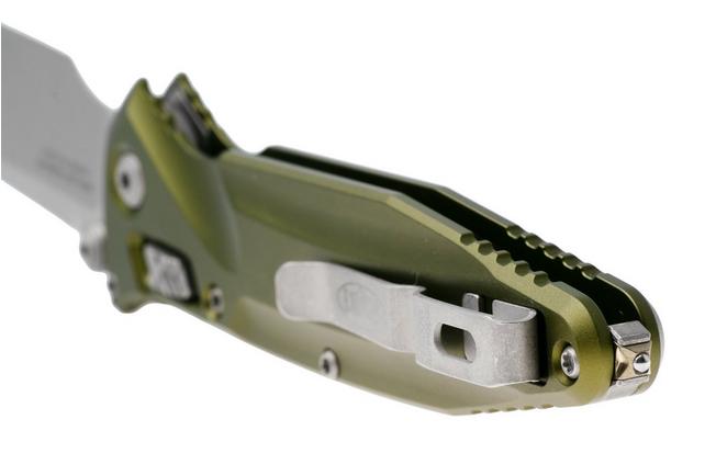 Afbeelding voor Microtech Socom Delta Ram-Lok 159RL-10APOD Apocalyptic Stonewashed M390MK Clippoint, OD-Green Standard Aluminum, zakmes