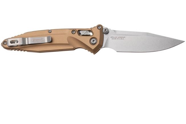 Afbeelding voor Microtech Socom Delta Ram-Lok 159RL-10TA, Stonewashed M390MK, Tan Aluminium, zakmes