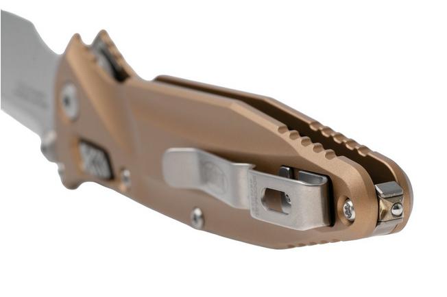 Afbeelding voor Microtech Socom Delta Ram-Lok 159RL-10TA, Stonewashed M390MK, Tan Aluminium, zakmes