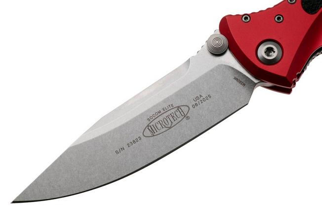 Bild für Microtech Socom Elite 160-10RD, Stonewashed M390 Clippoint, Red Aluminum Taschenmesser