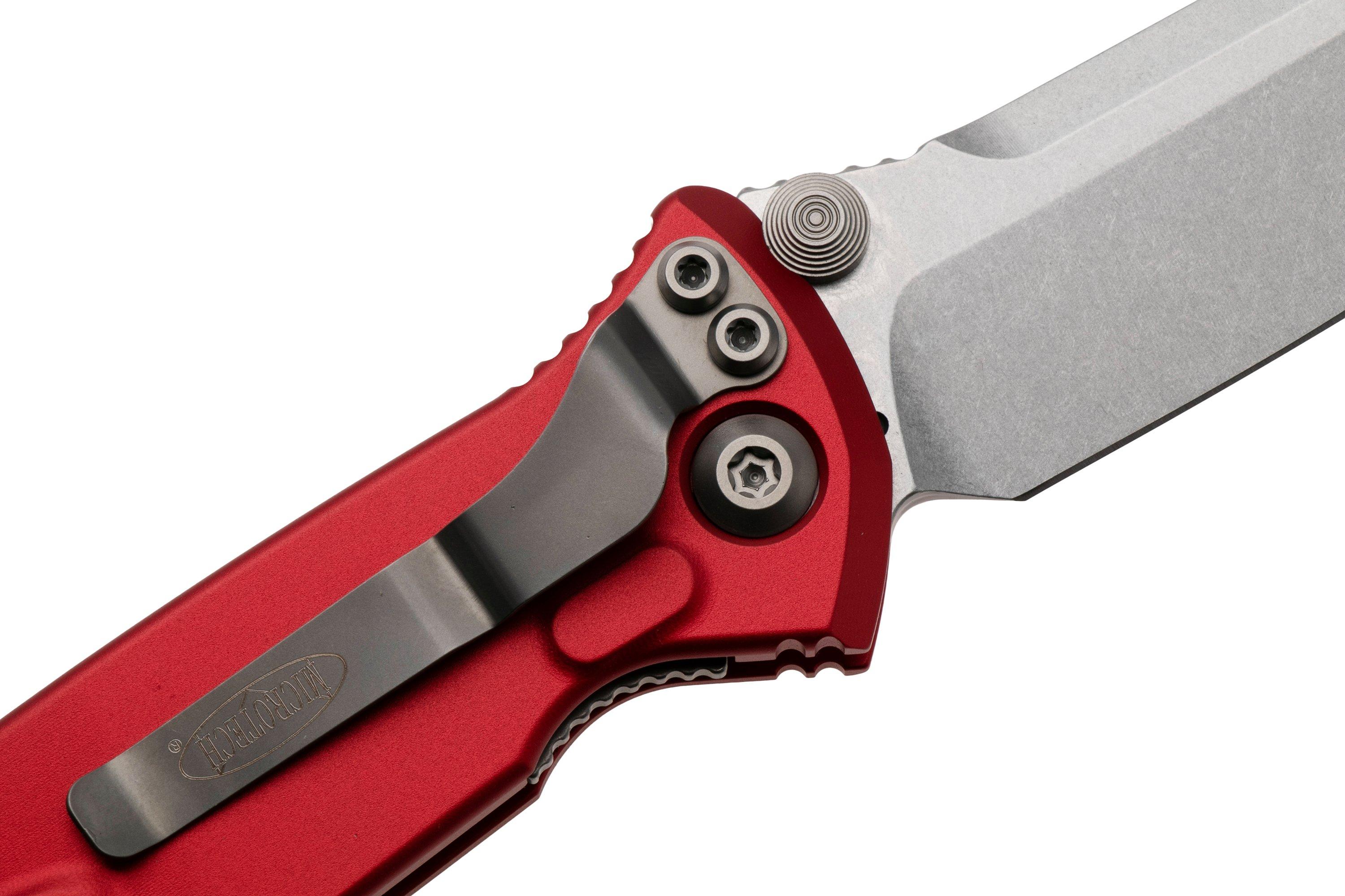 Microtech Socom Elite 160-10RD, Stonewashed M390 Clippoint, Red ...