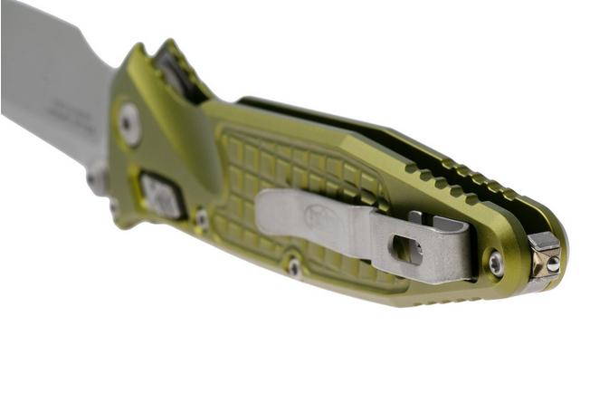 Afbeelding voor Microtech Socom Ram-Lok 160RL-10APFROD Apocalyptic Stonewashed M390MK Clippoint, OD-Green Standard Frag Aluminum, zakmes
