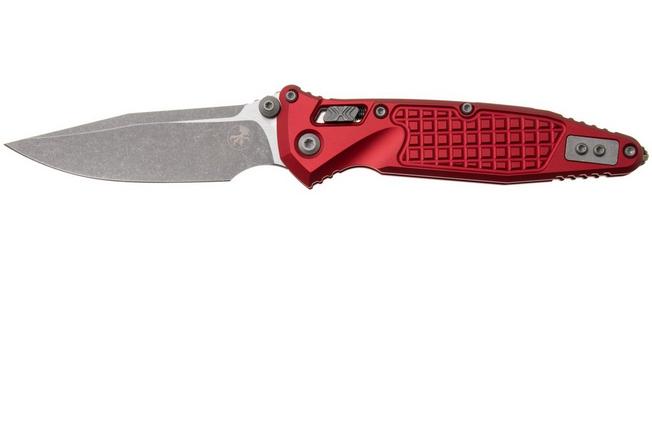 Afbeelding voor Microtech Socom Ram-Lok 160RL-10APFRRD, Apocalyptic Stonewashed M390MK, Red Frag Aluminium, zakmes