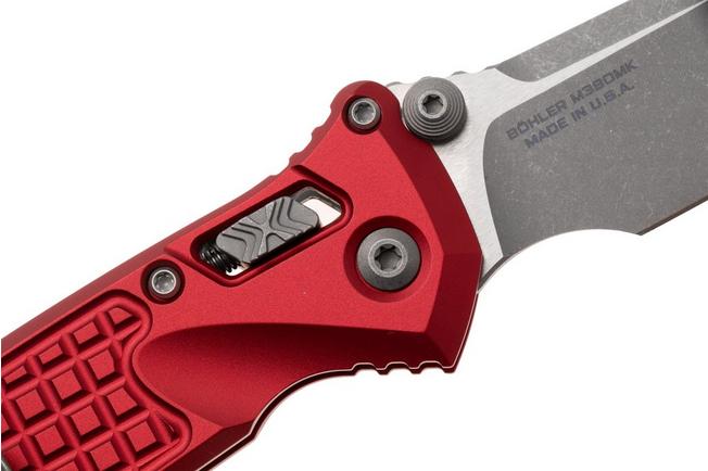 Afbeelding voor Microtech Socom Ram-Lok 160RL-10APFRRD, Apocalyptic Stonewashed M390MK, Red Frag Aluminium, zakmes