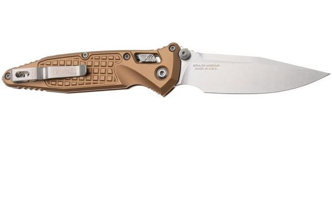 Afbeelding voor Microtech Socom Ram-Lok 160RL-10FRTA, Stonewashed M390MK, Tan Frag Aluminium, zakmes