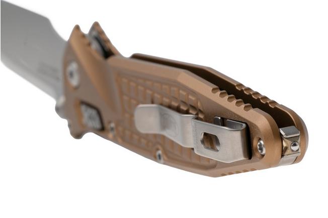 Afbeelding voor Microtech Socom Ram-Lok 160RL-10FRTA, Stonewashed M390MK, Tan Frag Aluminium, zakmes