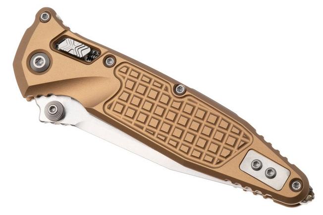 Afbeelding voor Microtech Socom Ram-Lok 160RL-10FRTA, Stonewashed M390MK, Tan Frag Aluminium, zakmes