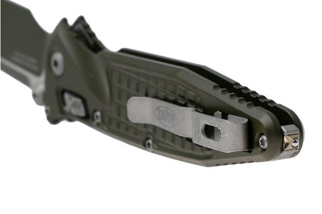 Afbeelding voor Microtech Socom Ram-Lok 160RL-1FRCMPOD-Z13 Magpul OD-Green Cerakote M390MK Clippoint, Magpul OD-Green Frag Aluminum, zakmes