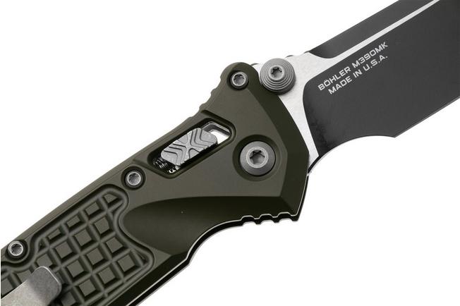 Afbeelding voor Microtech Socom Ram-Lok 160RL-1FRCMPOD-Z13 Magpul OD-Green Cerakote M390MK Clippoint, Magpul OD-Green Frag Aluminum, zakmes