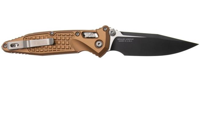 Afbeelding voor Microtech Socom Ram-Lok 160RL-1FRTA, Two Tone Black M390MK, Tan Frag Aluminium, zakmes