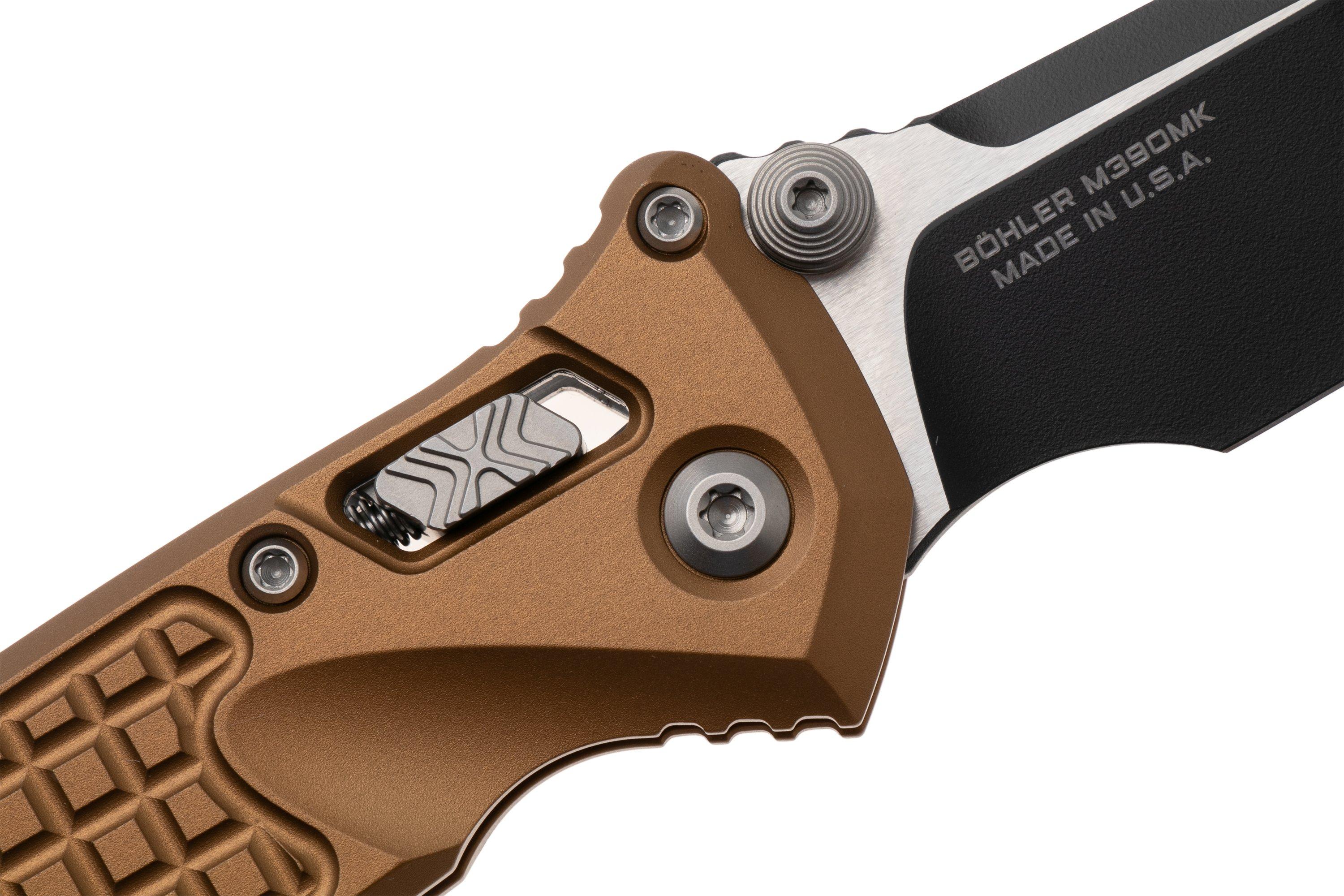 Microtech Socom Ram-Lok 160RL-1FRTA, Two Tone Black M390MK, Tan Frag ...