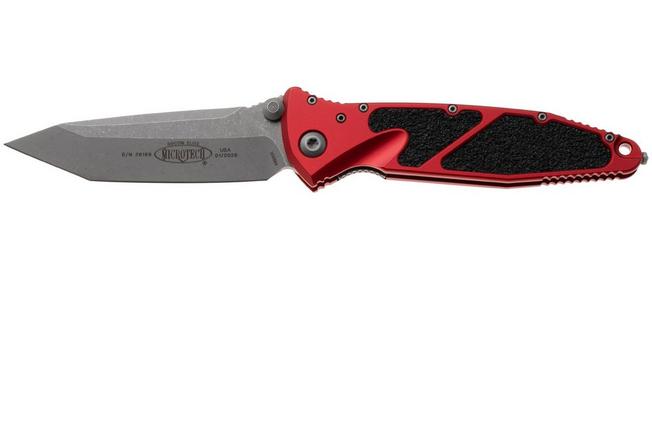 Afbeelding voor Microtech Socom Elite 161-10APRD, Apocalyptic Stonewashed M390MK Tanto, Red Aluminium, zakmes
