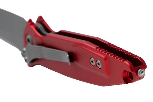 Afbeelding voor Microtech Socom Elite 161-10APRD, Apocalyptic Stonewashed M390MK Tanto, Red Aluminium, zakmes