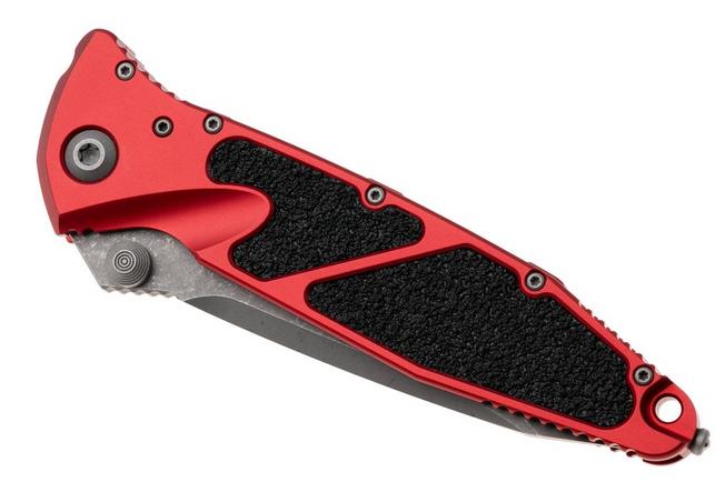 Afbeelding voor Microtech Socom Elite 161-10APRD, Apocalyptic Stonewashed M390MK Tanto, Red Aluminium, zakmes