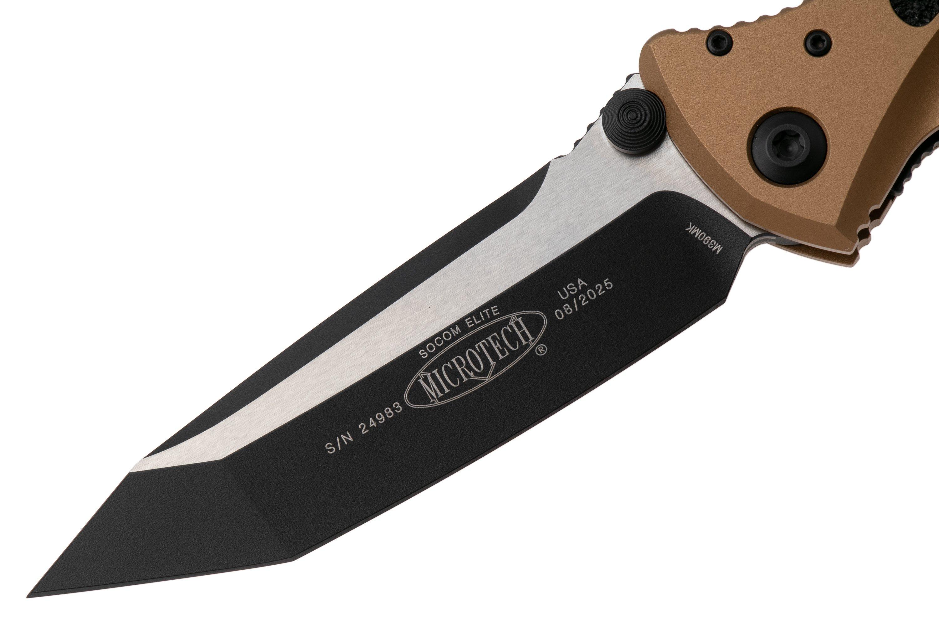 Microtech Socom Elite 161-1TA, Two Tone Black M390MK Tanto, Tan ...
