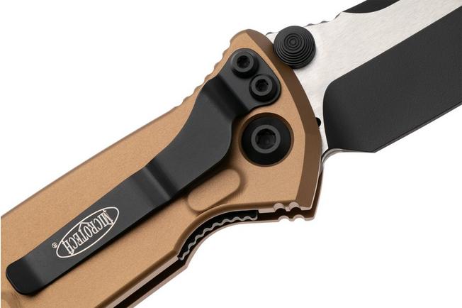 Afbeelding voor Microtech Socom Elite 161-1TA, Two Tone Black M390MK Tanto, Tan Aluminium, zakmes