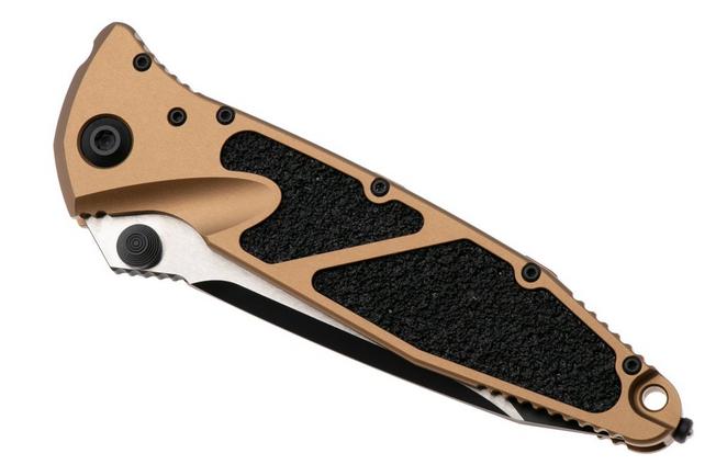 Afbeelding voor Microtech Socom Elite 161-1TA, Two Tone Black M390MK Tanto, Tan Aluminium, zakmes