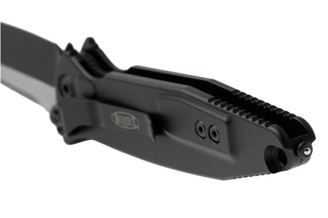 Afbeelding voor Microtech Socom Elite 161-1T, Two Tone Black M390 Tanto, Black Aluminium zakmes
