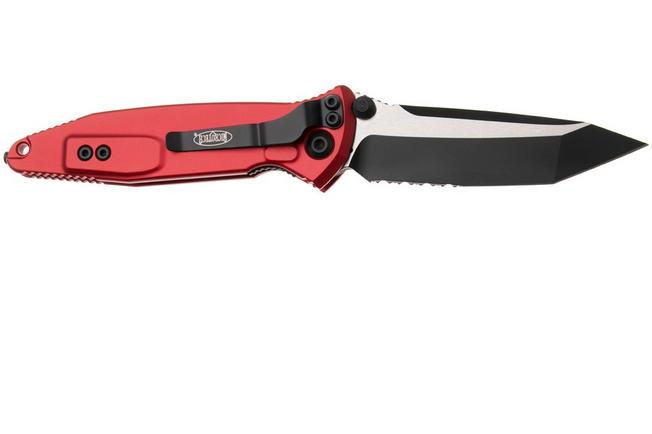 Afbeelding voor Microtech Socom Elite 161-2RD, Two Tone Black M390 Tanto, Red Aluminium, deels gekarteld zakmes