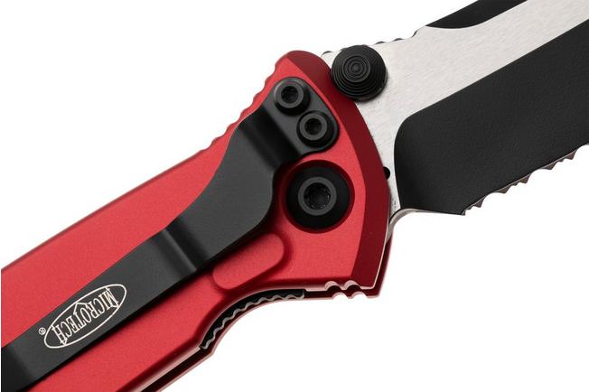 Afbeelding voor Microtech Socom Elite 161-2RD, Two Tone Black M390 Tanto, Red Aluminium, deels gekarteld zakmes