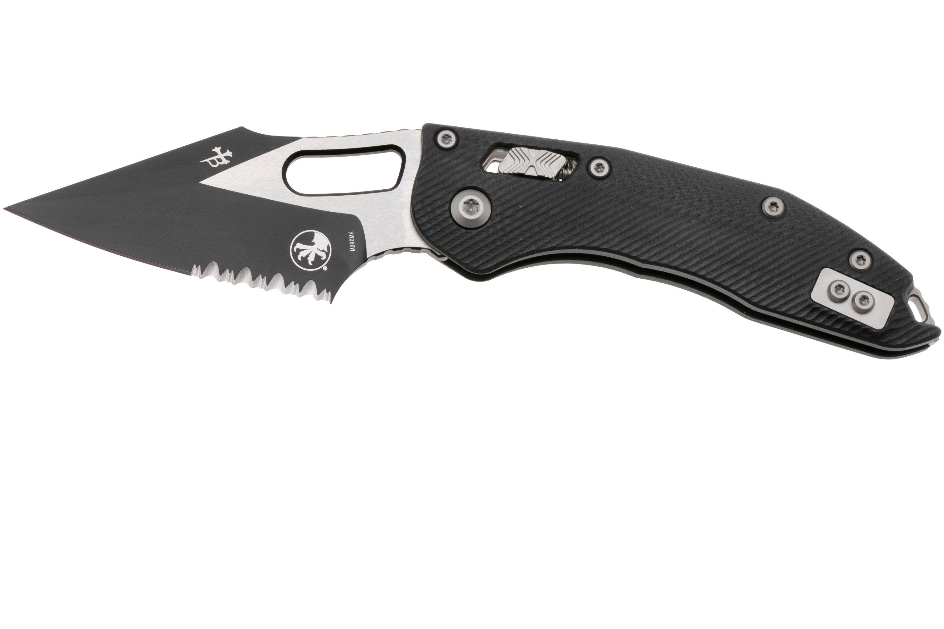 Microtech Stitch 169RL-2FLGTBK, Two Tone M390MK, Fluted Black G10 ...