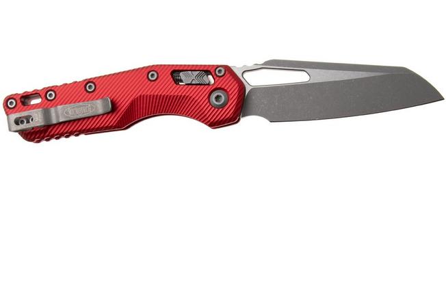 Afbeelding voor Microtech MSI Standard Issue 210-10APFLRD, Apocalyptic Stonewashed M390MK, Red Fluted Aluminium zakmes