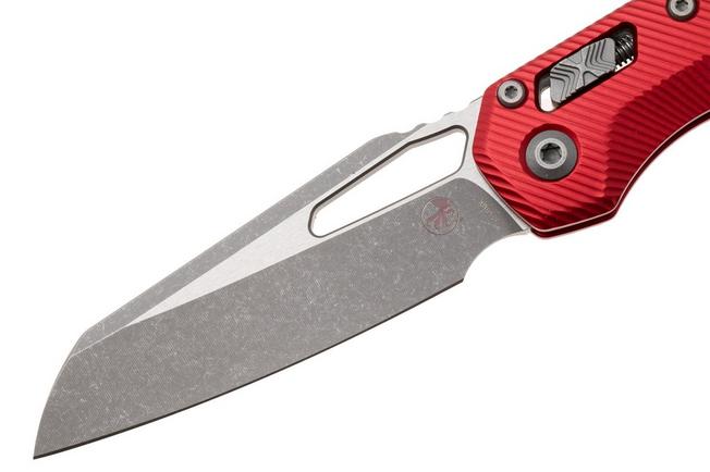 Afbeelding voor Microtech MSI Standard Issue 210-10APFLRD, Apocalyptic Stonewashed M390MK, Red Fluted Aluminium zakmes