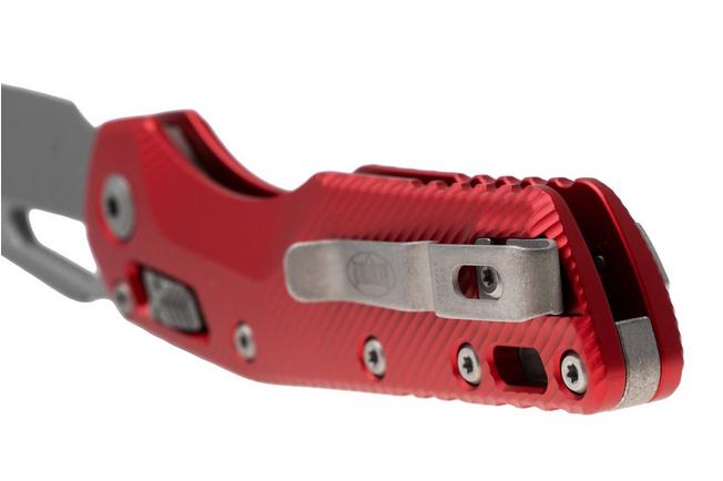 Afbeelding voor Microtech MSI Standard Issue 210-10APFLRD, Apocalyptic Stonewashed M390MK, Red Fluted Aluminium zakmes