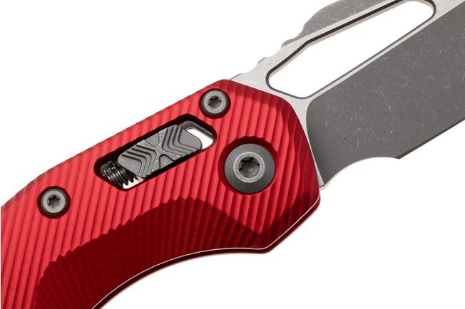 Afbeelding voor Microtech MSI Standard Issue 210-10APFLRD, Apocalyptic Stonewashed M390MK, Red Fluted Aluminium zakmes