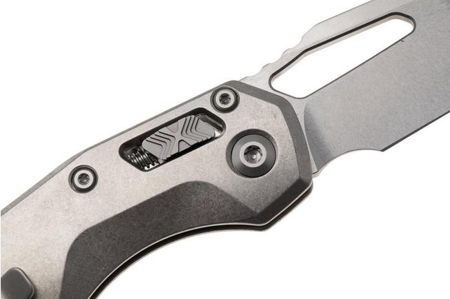 Afbeelding voor Microtech Marfione Select MSI Standard Issue 210-10MS2, Stonewashed M390MK, Slab Titanium, Blue Accents, zakmes