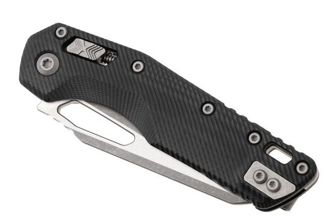 Afbeelding voor Microtech MSI Standard Issue 210-11APFLGTBK, Apocalyptic Stonewashed M390MK, Black Fluted G10, partly serrated zakmes