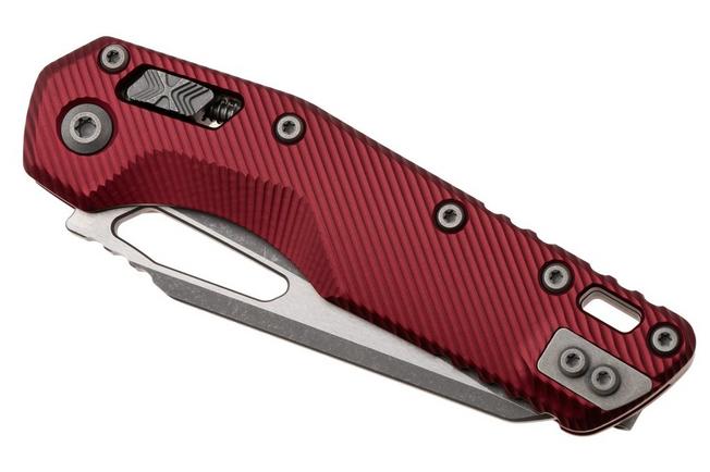 Afbeelding voor Microtech MSI Standard Issue 210-11APFLMR, Apocalyptic Stonewashed M390MK, Merlot Fluted Aluminium, partly serrated zakmes
