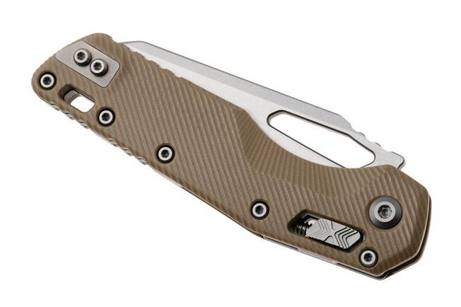 Afbeelding voor Microtech MSI Standard Issue 210-11FLGTTA, Stonewashed M390MK, Fluted Tan G10, partial serrated zakmes