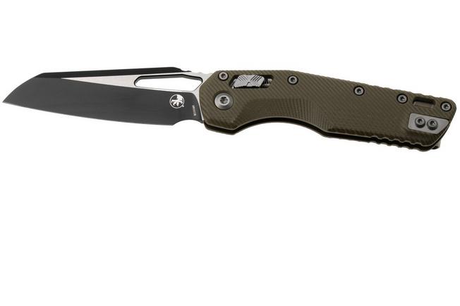 Afbeelding voor Microtech MSI Standard Issue 210-1FLGTOD, Two Tone Black M390MK, OD Green Fluted G10 zakmes
