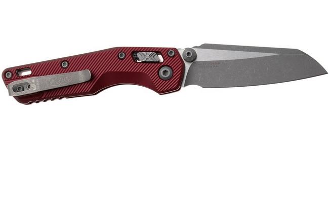 Afbeelding voor Microtech MSI Standard Issue Mini 210M-10APFLMR, Apocalyptic Stonewashed M390MK, Fluted Merlot Aluminium, zakmes