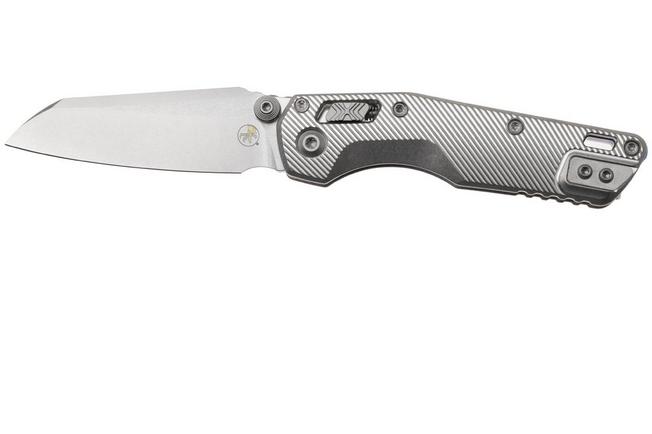 Afbeelding voor Microtech Marfione Select MSI Standard Issue Mini 210M-10FLMS3, Stonewashed M390MK, Fluted Titanium, Blue Accents, zakmes, Tony Marfione design