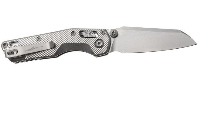 Afbeelding voor Microtech Marfione Select MSI Standard Issue Mini 210M-10FLMS3, Stonewashed M390MK, Fluted Titanium, Blue Accents, zakmes, Tony Marfione design