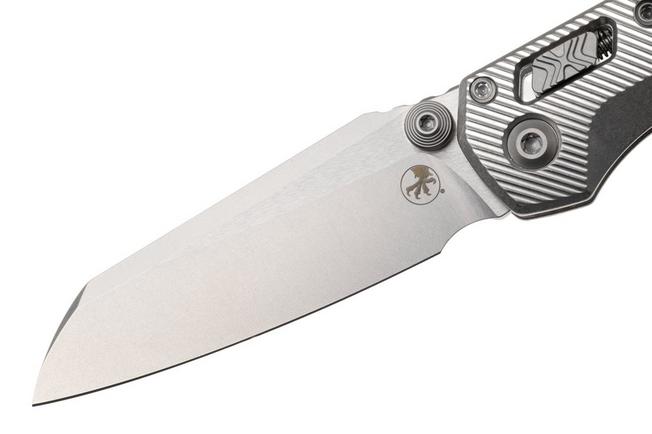 Afbeelding voor Microtech Marfione Select MSI Standard Issue Mini 210M-10FLMS3, Stonewashed M390MK, Fluted Titanium, Blue Accents, zakmes, Tony Marfione design