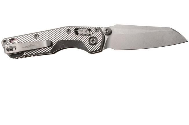Afbeelding voor Microtech Marfione Select MSI Standard Issue Mini 210M-10FLMS4, Stonewashed M390MK, Fluted Titanium, Purple Accents, zakmes, Tony Marfione design