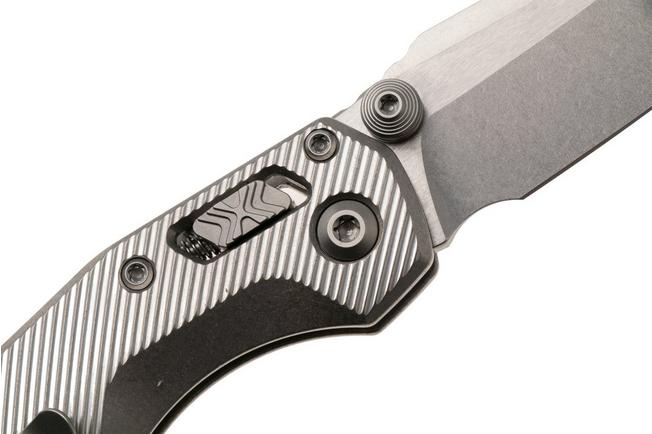Afbeelding voor Microtech Marfione Select MSI Standard Issue Mini 210M-10FLMS4, Stonewashed M390MK, Fluted Titanium, Purple Accents, zakmes, Tony Marfione design