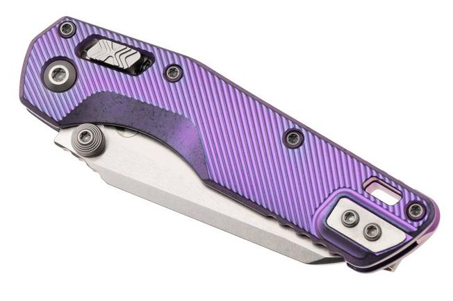 Afbeelding voor Microtech Marfione Select MSI Standard Issue Mini 210M-10FLMS6, Stonewashed M390MK, Fluted Purple Haze Titanium, Purple Accents, zakmes