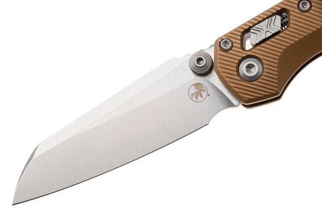 Afbeelding voor Microtech MSI Standard Issue Mini 210M-10FLTA, Stonewashed M390MK, Tan Fluted Aluminium zakmes 