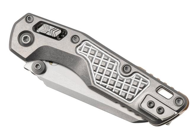 Afbeelding voor Microtech Marfione Select MSI Standard Issue Mini 210M-10FRMS2, Stonewashed M390MK, Frag Pattern Titanium, Bronze Accents, zakmes