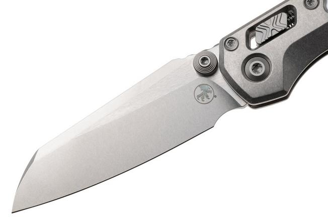 Afbeelding voor Microtech Marfione Select MSI Standard Issue Mini 210M-10FRMS3, Stonewashed M390MK, Frag Titanium, Blue Accents, zakmes, Tony Marfione design