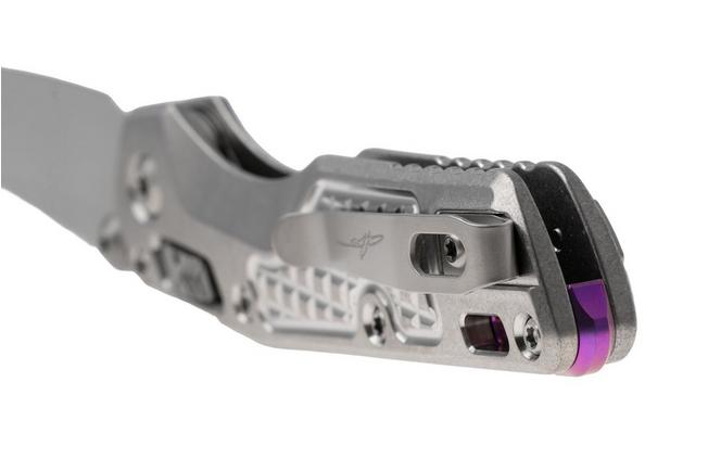 Afbeelding voor Microtech Marfione Select MSI Standard Issue Mini 210M-10FRMS4, Stonewashed M390MK, Frag Titanium, Purple Accents, zakmes, Tony Marfione design